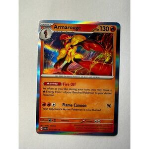 Pokémon Armarouge 015/091 SV: Paldean Fates Rare Holo Stage 1 130 HP Fire Card